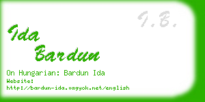ida bardun business card
